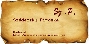 Szádeczky Piroska névjegykártya