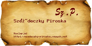 Szádeczky Piroska névjegykártya